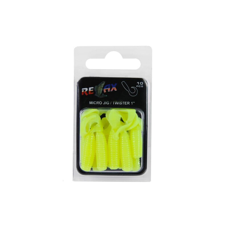 Relax Twister 1" 3,5 cm Barsch Forelle Döbel 10 Stück 011 Chartreuse