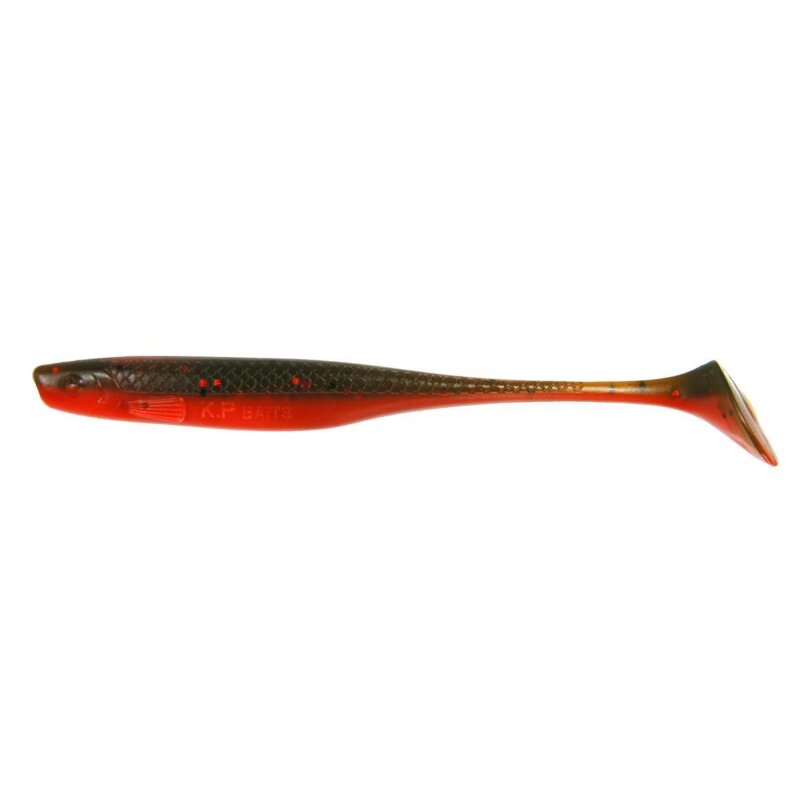 K.P Baits Lazy Shad Gummifisch 4" 10 cm 5 Stück Barsch Zander 052 Crabbo Red Glitter