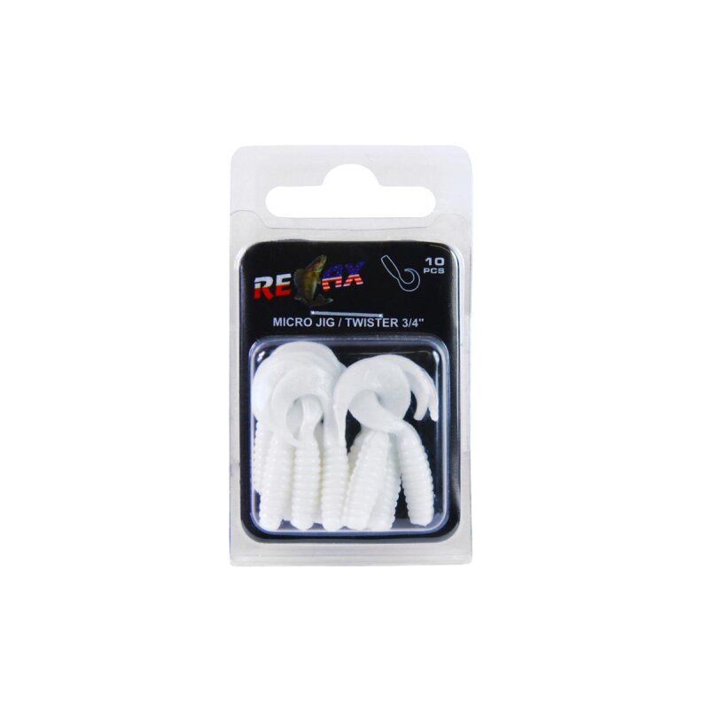 Relax Twister 3/4" 2 cm Barsch Forelle 10 Stück 001 reinweiß