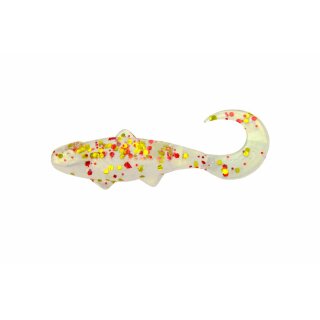 Relax Super Banjo Gummifisch Twister 1" 3,5 cm 6 Stück 051 Weiss Glitter