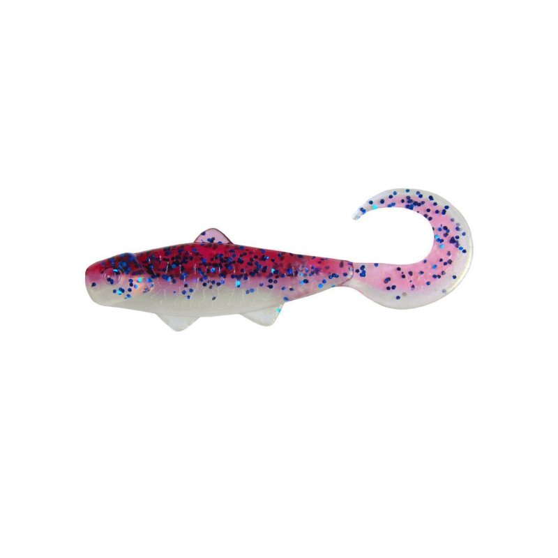 Relax Super Banjo Gummifisch Twister 1" 3,5 cm 6 Stück 051 Weiss Glitter