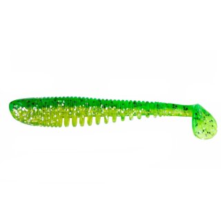 K.P Baits Skeleton Shad Gummifisch 3" 7,5cm 129 Lime Glitter