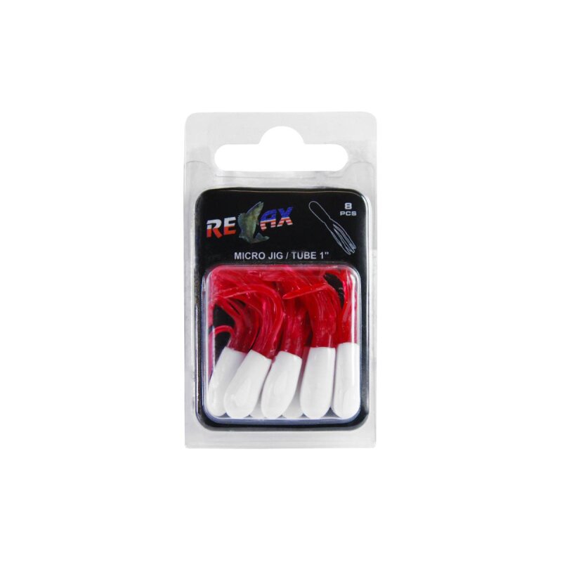 Relax Tube 1" 3,5 cm Barsch Forelle Döbel 8 Stück LH74 Rot Weiss