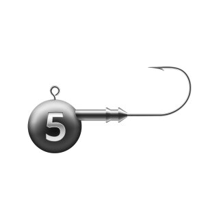 K.P Mustad Round Rund Jigkopf Jig 5 Gramm - Hakengröße 1/0 - 5 Stück