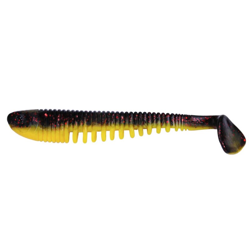 K.P Baits Skeleton Shad Gummifisch 5" 12,5cm  013 Black Yellow Bass