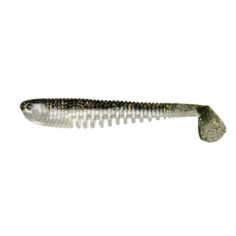 K.P Baits Skeleton Shad Gummifisch 4" 10 cm 5 Stück 018 Silver Gold Flakes