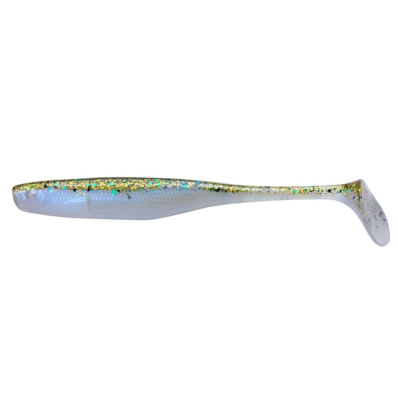 K.P Baits Lazy Shad Gummifisch 5" 12,5 cm 5 Stück 071 Pearl Gold