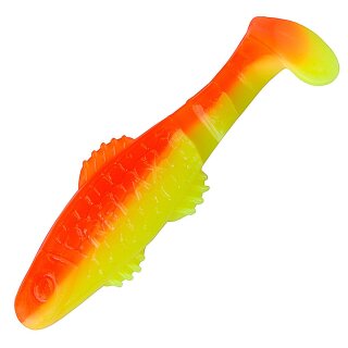 Relax Clonay 2" 4 Stück Gummifisch L033 Gelb Orange Schock UV