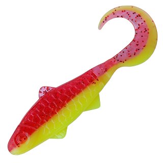 Relax Super Banjo 2" 4 Stück Gummifisch Twister L-240 Rot Gelb