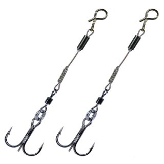 K.P Baits Stinger Drilling Angsthaken mit Wirbel 2 Stück 4 cm - 12 kg - Hakengröße 4