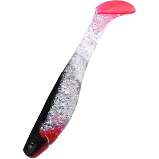 Relax Kopyto 4L 10 cm Gummifische 10 Stück 065R klar silber-Glitter / schwarz