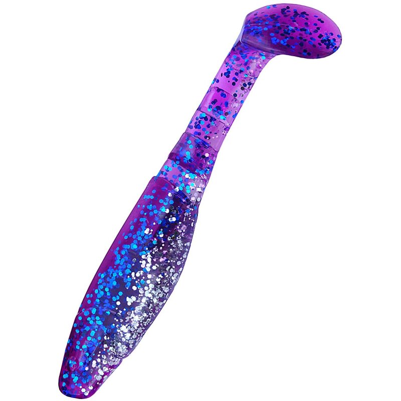 B314 klar silber Glitter / violett-electric blue Glitter