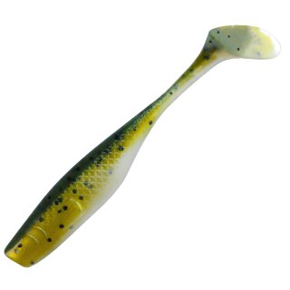 K.P Baits Lazy Shad Gummifisch 3" 7,5 cm 5 Stück 092 Grün Weiss
