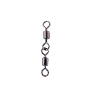 G.T.R Zweifachwirbel Doppelwirbel High Speed Rolling Wirbel schwarz Größe 6 - 30 kg - 2,2 cm - 8 Stück