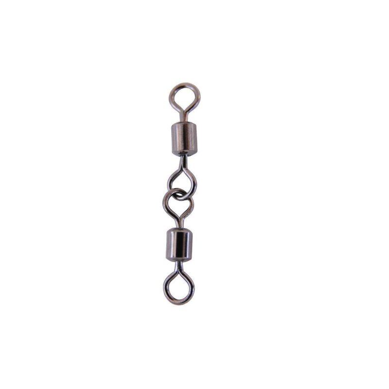 G.T.R Zweifachwirbel Doppelwirbel High Speed Rolling Wirbel schwarz Größe 6 - 30 kg - 2,2 cm - 8 Stück
