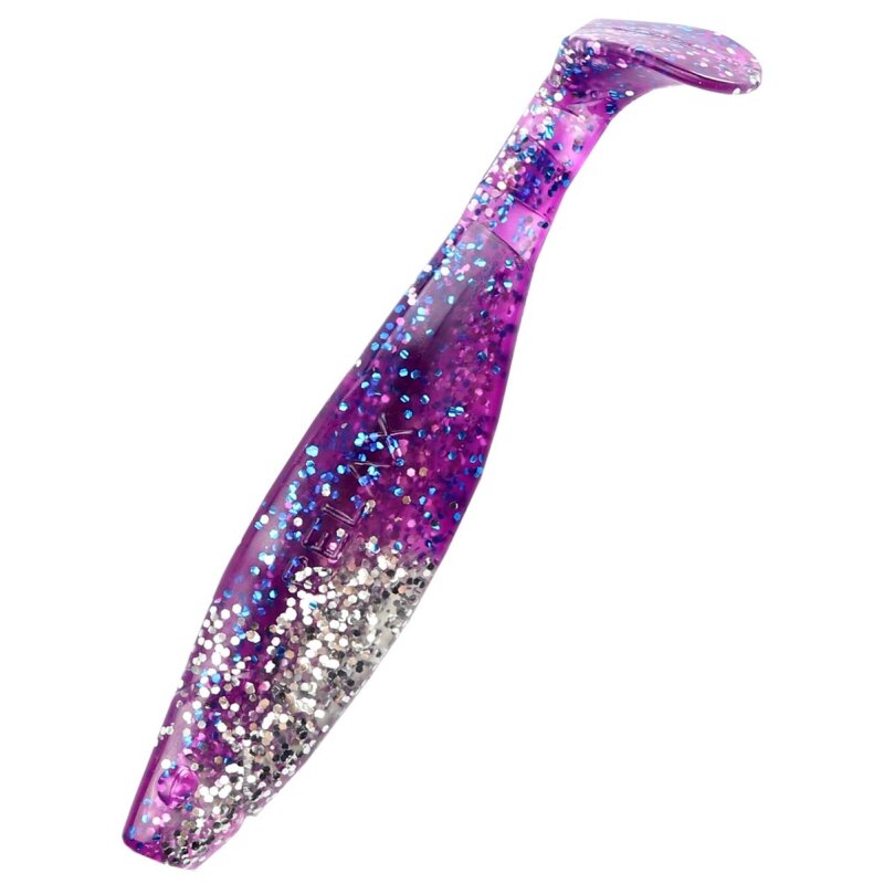 B314 klar silber Glitter / violett-electric blue Glitter