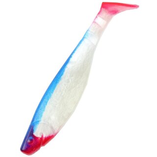 Relax Kopyto Shad Gummifisch 5" 12,5 cm 5 Stück 011R perlweiss / blau / red tail
