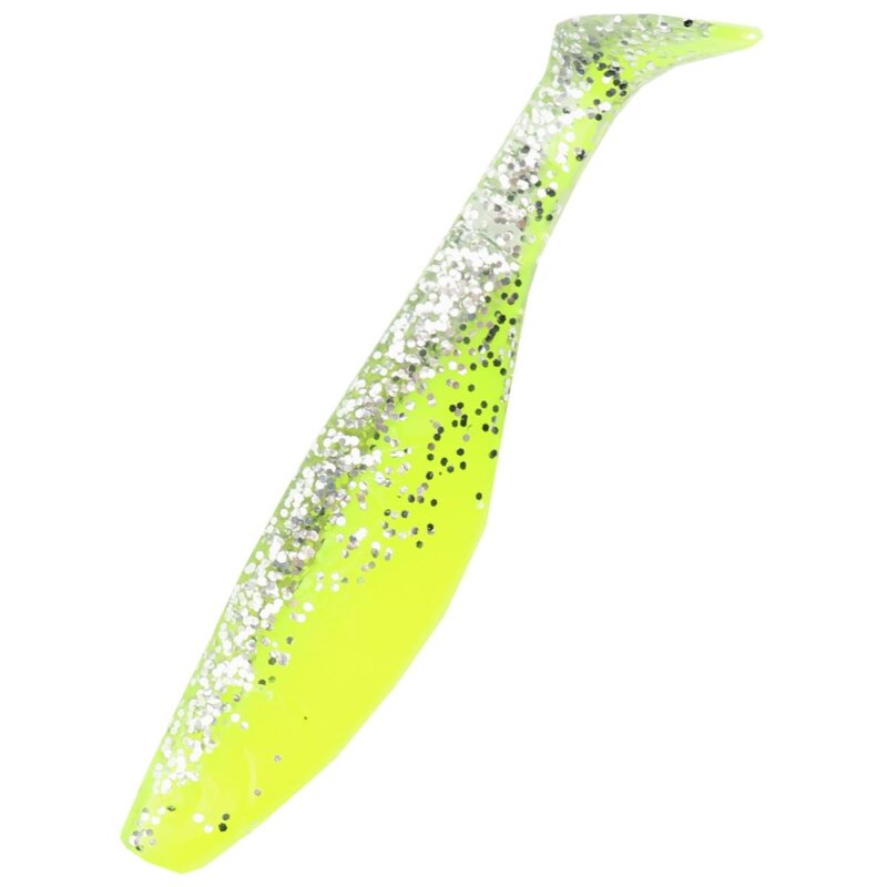 B319 fluogelb / klar silber glitter