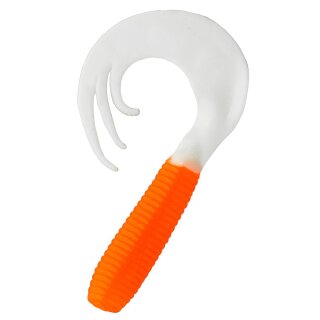 Relax Twister Gummiköder 7,5 cm 15 Stück 075 Neon Orange Weiss