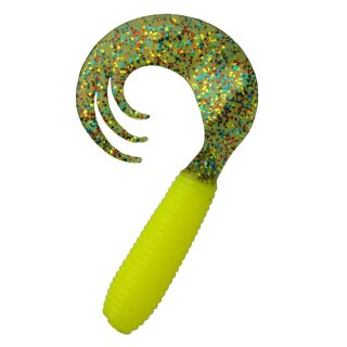 Relax Twister Gummiköder 7,5 cm 15 Stück 157 Gelb Glitzer