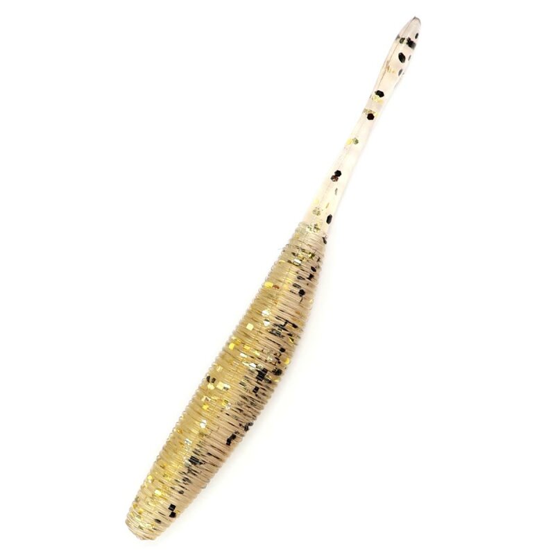 Major Fish Dropshot Softjerk Gummifisch 10 cm 5 Stück Gold Weiss