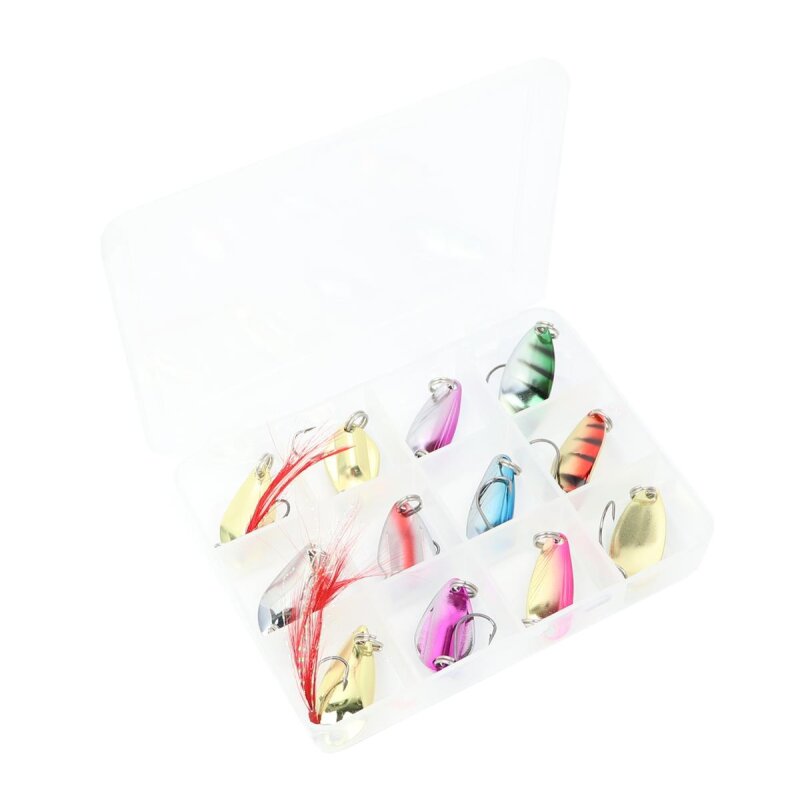 Major Fish Forellen Spoon Set mit Box 12 Stück 3 Gramm