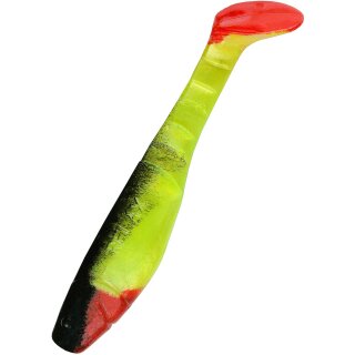 Relax Kopyto 4L 10 cm Gummifische 10 Stück 082R perlgrün / schwarz / red tail