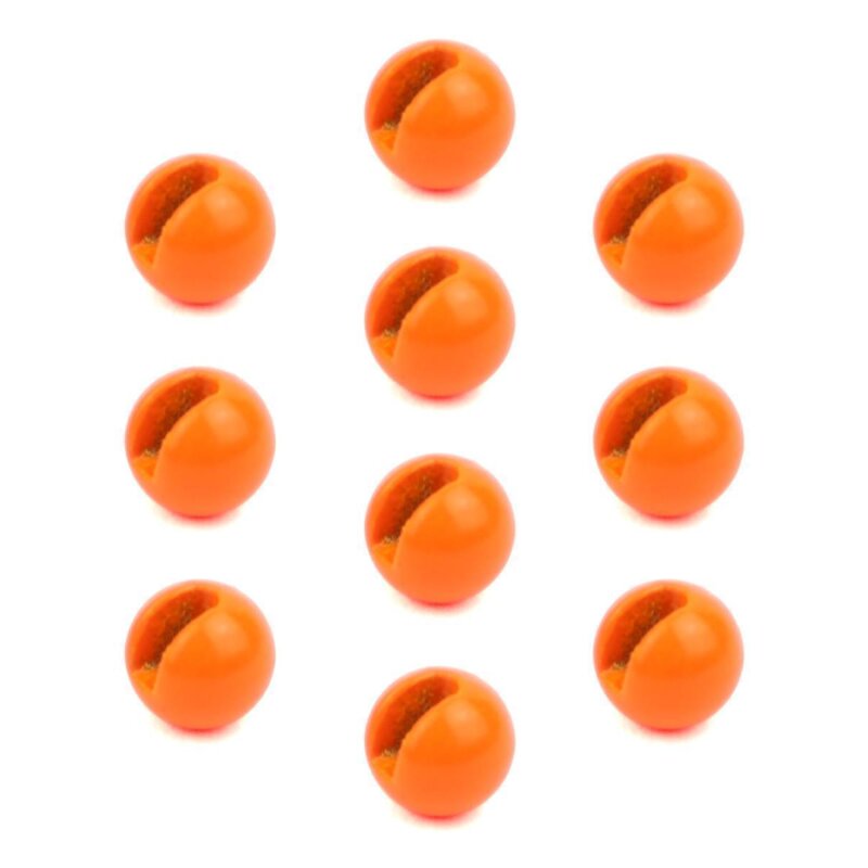 Slotted Tungsten Beads Perlen Geschlitzt 10 Stück Fluo Orange 4 mm - 0,5 Gramm