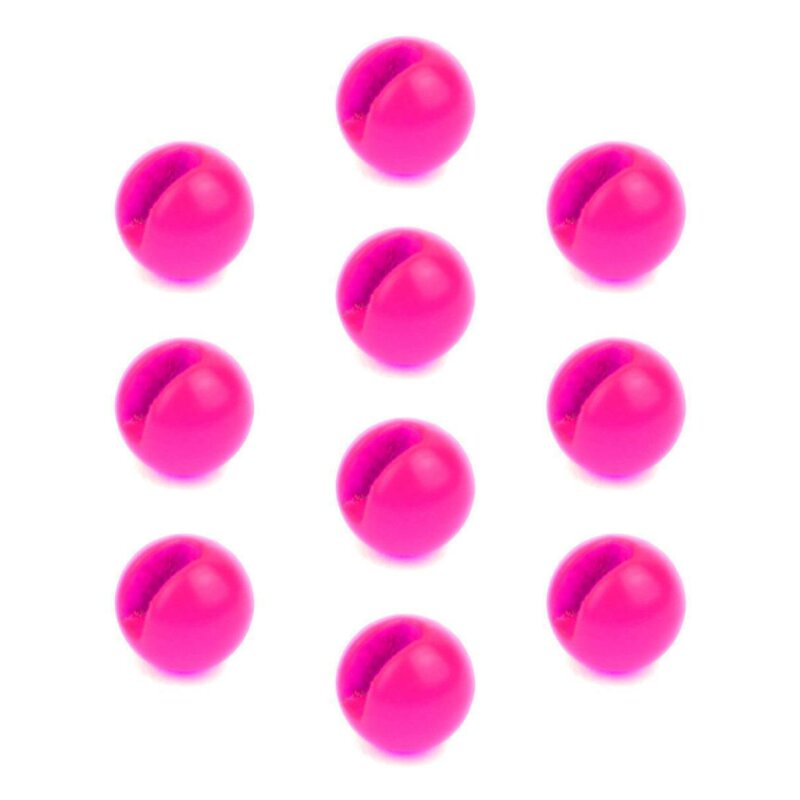 Slotted Tungsten Beads Perlen Geschlitzt 10 Stück Fluo Pink 4,6 mm - 0,8 Gramm