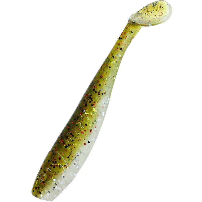 Relax King Shad 4" 10 cm Gummifisch 10 Stück B310 selbstleuchtend glitter / Kaulbarsch