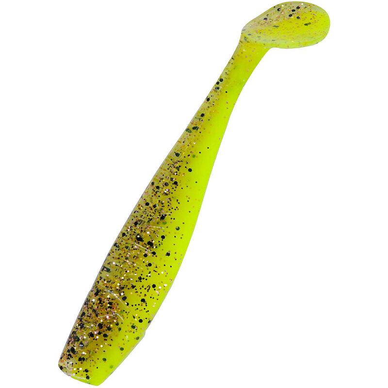Relax King Shad 4" 10 cm Gummifisch 10 Stück B150 fluogelb / klar kupfer, schwarz Gl