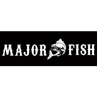 Major Fish Bootsaufkleber Angeln Weiss Transparent S 38 cm x 10 cm