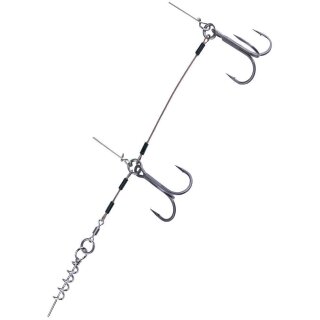 Major Fish Pike Rig Hecht Softbait System Stinger Teflon Drillinge - Größe 1