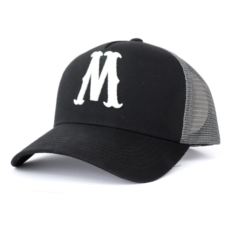 Major Fish Trucker Cap Mesh Schwarz Grau