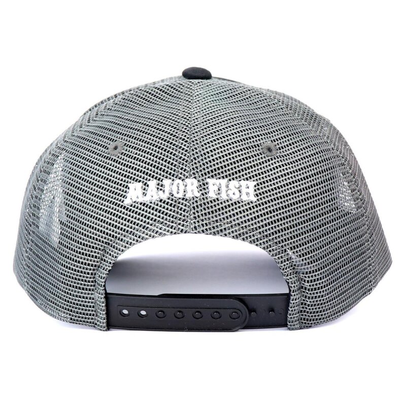 Major Fish Trucker Cap Mesh Schwarz Grau