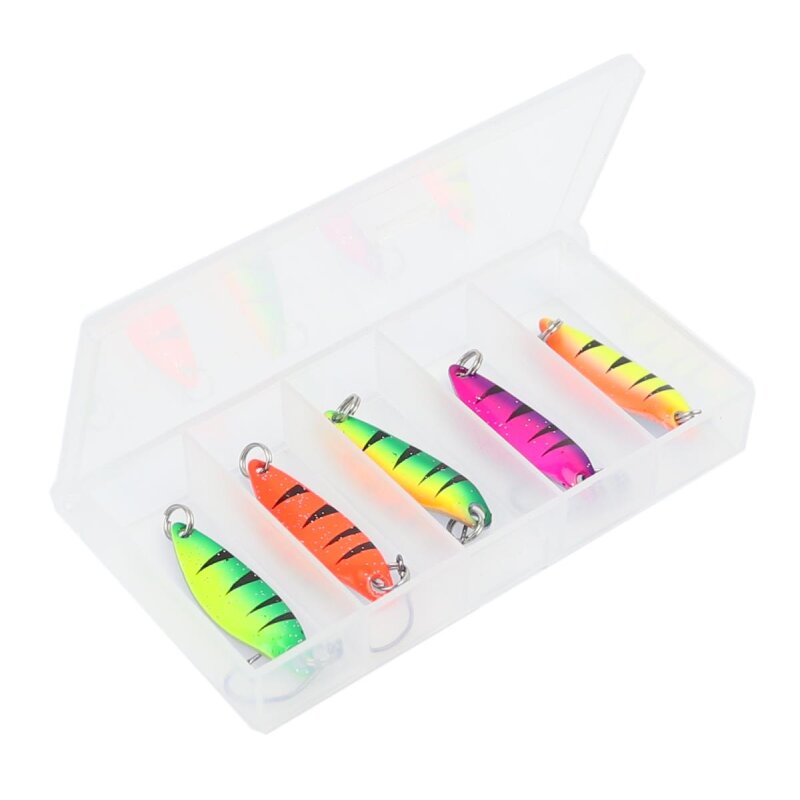 Major Fish Spoon Set Ultra Light Blinker 5 Stück Firetiger UV