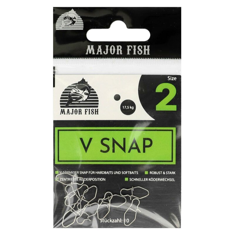 Major Fish V Snap Stainless Steel 10 Stück 2 - 17,5 kg