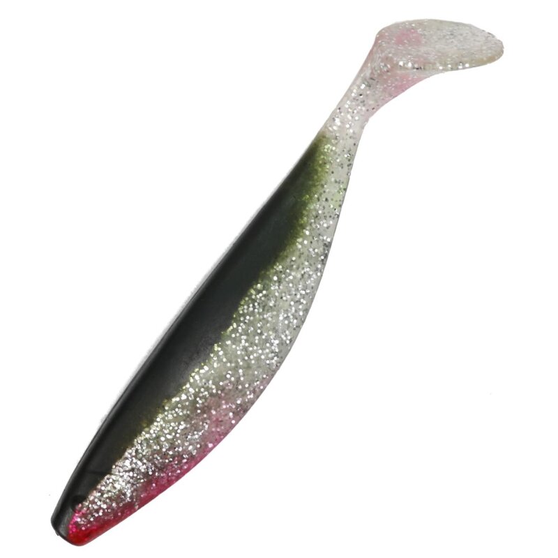 Relax Kopyto Shad 9" 23 cm Gummifisch Gummiköder Hecht Angeln Big Bait 408 Dunkelgrün Transparent Glitter