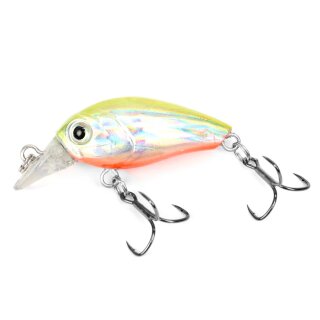 Major Fish Forellen Barsch Wobbler Lil Bill Crankbait 38 mm Metallic Gelb Orange