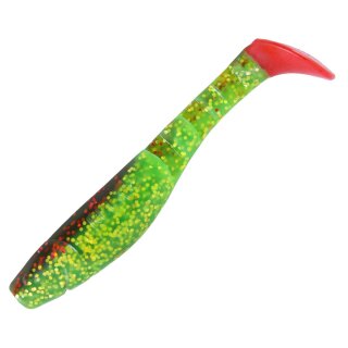 Relax Kopyto 4L 10 cm Gummifische 10 Stück 3x3 310 Motoroil Grün Glitter