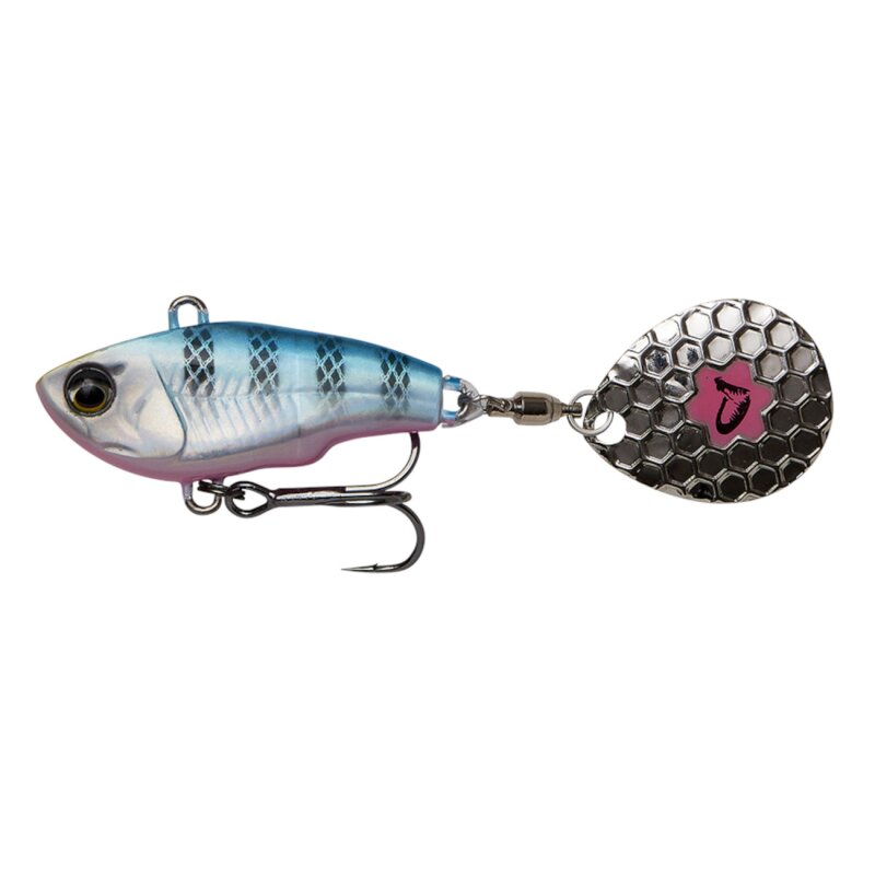 Savage Gear Fat Tail Spin 8 cm 24 Gramm Spin Jig Blue Silver Pink