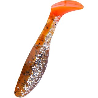 Relax Kopyto 3" 10 Stück B111OT klar silber Glitter / olivebraun-Glitter / orange tail