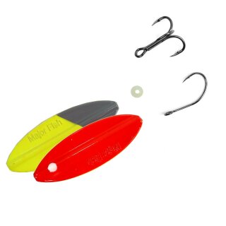 Major Fish Inline Spoon Trout Raubfisch Durchlaufblinker 8 Gramm Conquerer Rot Gelb
