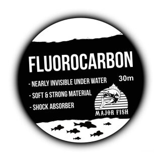 Major Fish 100 % Fluorocarbon Vorfachschnur 30 Meter