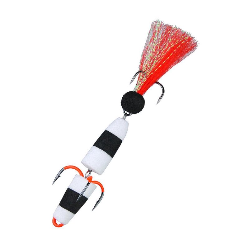 K.P Baits Foam Jig Schaumstoff Köder Streamer 7,5 cm Schwarz Weiss