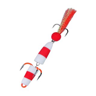 K.P Baits Foam Jig Schaumstoff Köder Streamer 7,5 cm Rot Weiss
