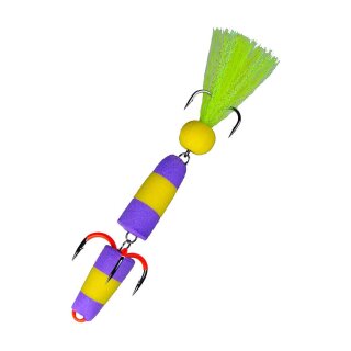 K.P Baits Foam Jig Schaumstoff Köder Streamer 7,5 cm - Lila Gelb