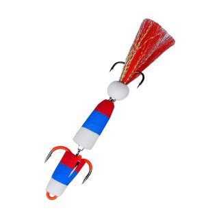 K.P Baits Foam Jig Schaumstoff Köder Streamer 7,5 cm Blau Weiss Rot