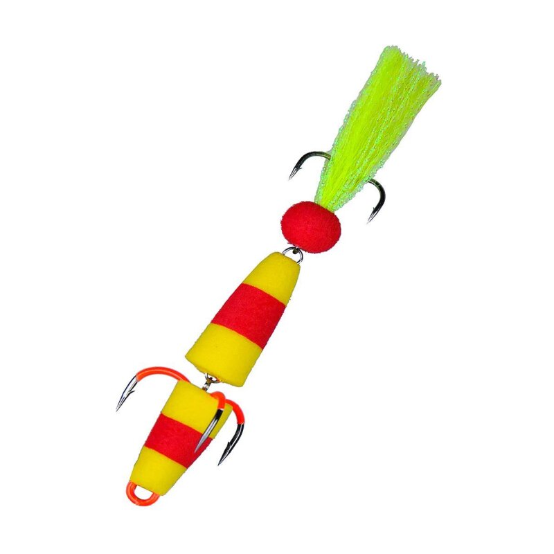 K.P Baits Foam Jig Schaumstoff Köder Streamer 9 cm Orange Gelb