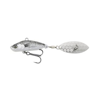 Savage Gear 3D Sticklebait Tail Spin Jig Spinner 6,5 cm Black Silber